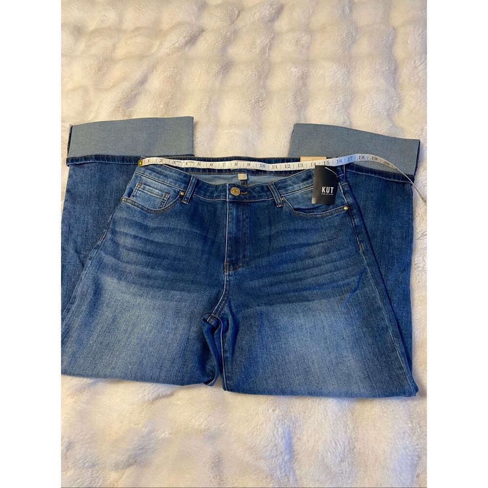 NWT Kut From the Kloth Charlotte High Rise Cuffed Wide Leg Jeans Size 12 - Picture 4 of 13